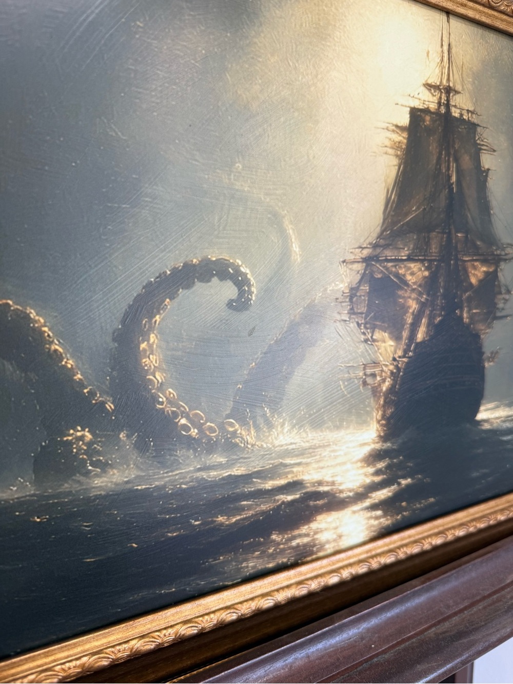 11x14” Nautical Kraken Ship Wall Art